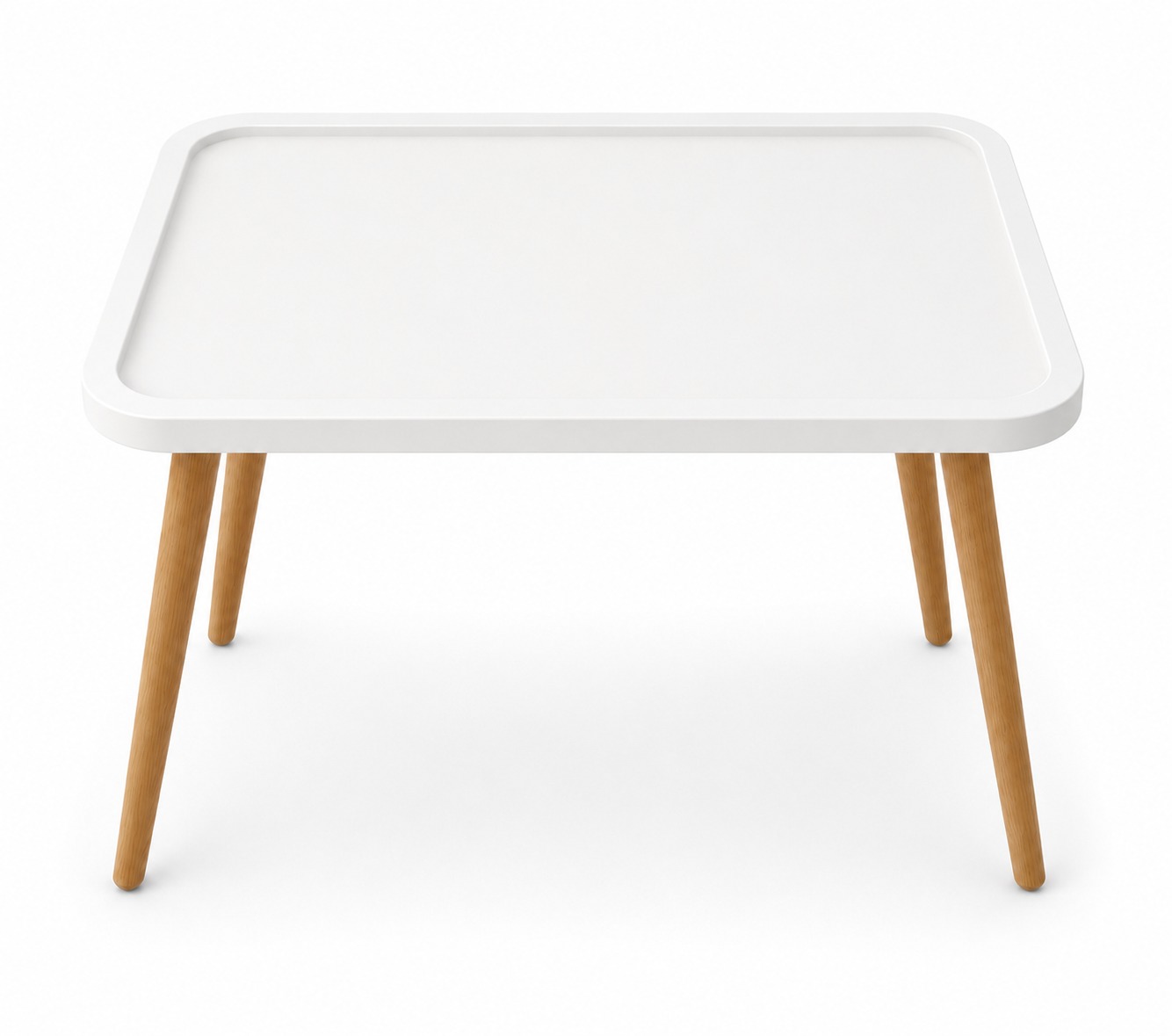 27a4b10e-8ba0-44c8-8254-5a7d4f91f6c2 Rounded Rectangle Shaped HDF Coffee Table Base for Resin Art - White Primered - DIY Decor - Image 1