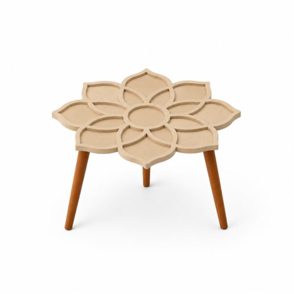 Lotus Mandala Borderd MDF Pond Coffee Table Base for Resin Art - DIY Decor