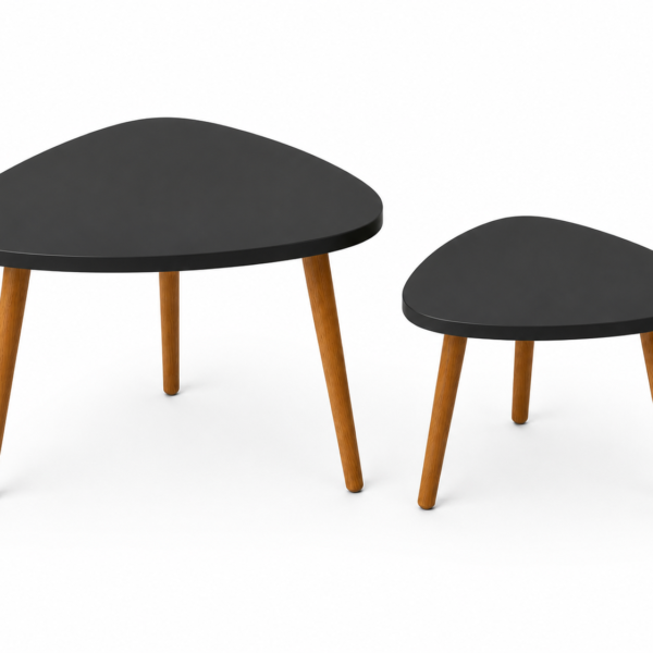 Rounded Triangular Coffee Table Set - DIY Resin ARt Base - Black Primered