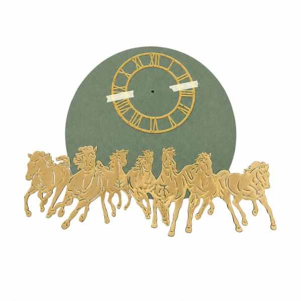 7 Horse Wall Art Clock Base for Resin Art and DIY Projects
