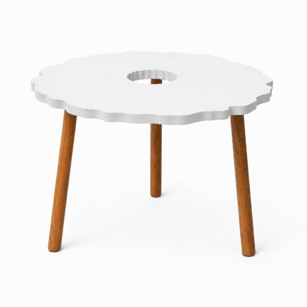 Irregualr Round Geode Shape HDF Coffee Table Base for Resin Art - DIY Decor - White Primered