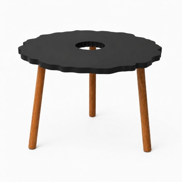 Irregualr Round Geode Shape HDF Coffee Table Base for Resin Art - DIY Decor - Black Primered