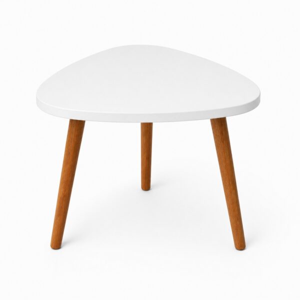 Rounded Triangular Shape HDF Coffee Table Base for Resin Art - DIY Decor - White Primered