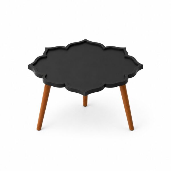 Lotus Petal Borderd MDF Pond Coffee Table Base for Resin Art - DIY Decor - Black Primered