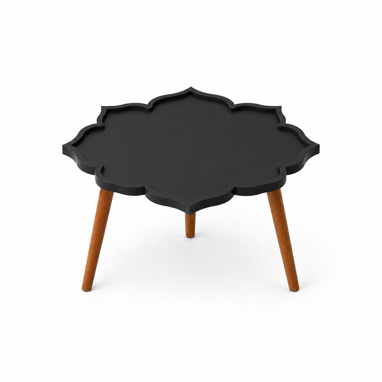 WhatsApp Image 2026-06-10 at 12.03.51 (5) Lotus Petal Borderd MDF Pond Coffee Table Base for Resin Art - DIY Decor - Black Primered - Image 1