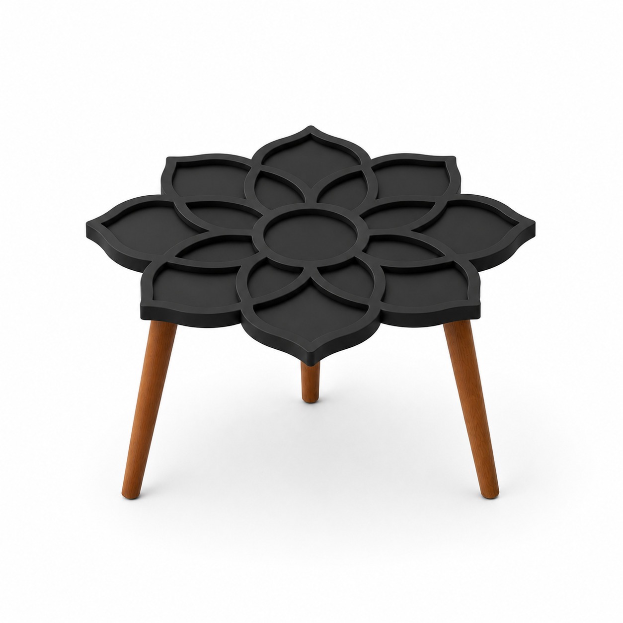 WhatsApp Image 2026-06-10 at 12.03.51 Lotus Mandala Borderd MDF Pond Coffee Table Base for Resin Art - DIY Decor - Black Primered - Image 1
