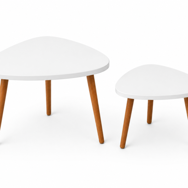 Rounded Triangular Coffee Table Set - DIY Resin ARt Base - White Primered