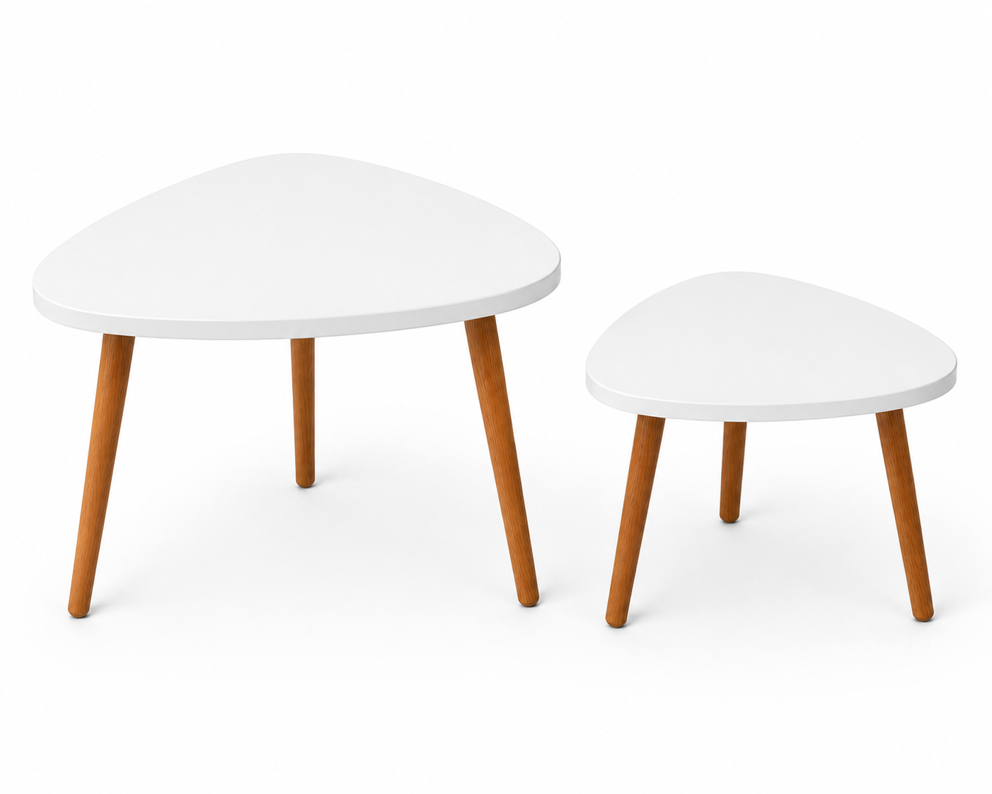 bd470241-e06e-4b28-87d4-7b342d8fb4db Rounded Triangular Coffee Table Set - DIY Resin ARt Base - White Primered - Image 1